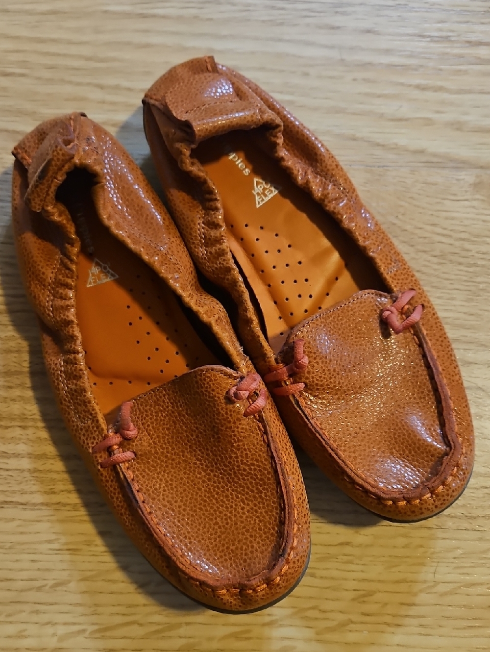 Hush Puppies Orange Suede Moccasin Flats